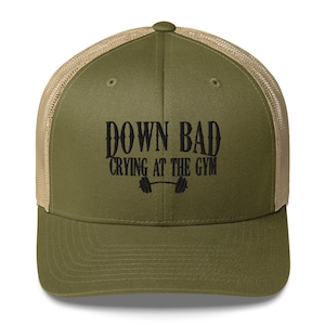 Down Bad Huilen in de sportschool borduurwerk Trucker Cap Pullover TTPD cadeau grappig sportschool rat Gewichtheffen gemarteld dichter cadeau voor haar muziekliefhebber hoed