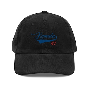 Kamala Harris 47 borduurwerk Vintage corduroy pet Kamala 2024 shirt stem blauw democraat hoed VP hoed VS president hoed cadeau politiek cadeau top