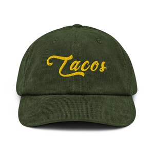Tacos Hat Taco Foodie Gift embroidery Vintage Corduroy Strapback Hat Mens Womens Hat food lover Baseball Cap Kitchen chef hat gift for her