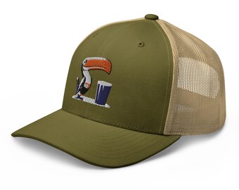 Guinness Toucan bordado Trucker Cap Irish Guninness vino regalo para él vino pinta copa tapa noche fiesta fin de semana unisex sombrero borracho regalo