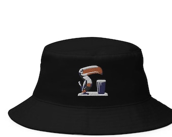 Guinness Toucan embroidery Bucket Hat Irish Guninness wine gift for him wine pint glass cap night party weekend unisex hat drunkard gift hat