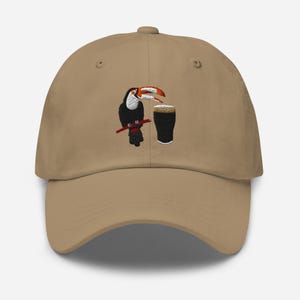 Guinness Toucan print Trucker Hats Beer Cap Coaster Birthday Gift For Dad hat Man Cave gift Fathers Day Gift beer pint wine lover Irish gift