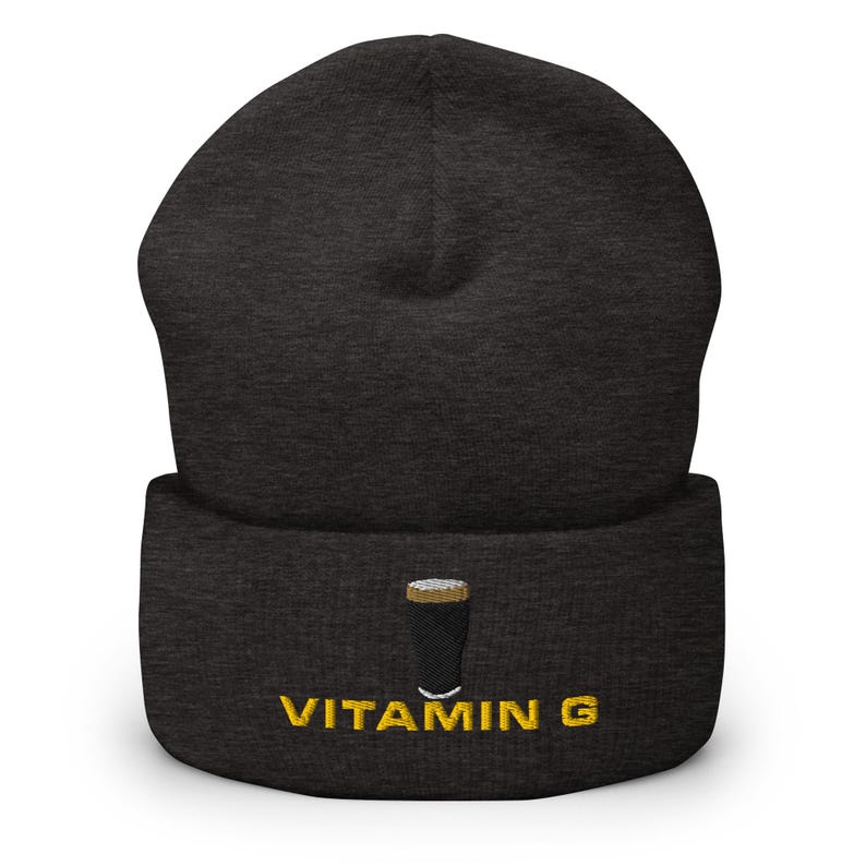 Vitamin G Guinness Pint Hat embroidery Cuffed Beanie hat cap Ireland Guinness toucan funny drunkard dad gift beer pint hat wine lover cap