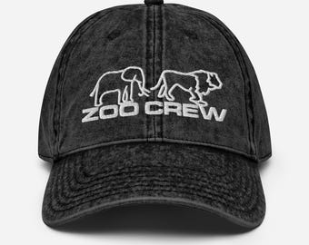 Cappello Zoo Crew con ricamo Cappello Vintage in Twill di Cotone Cappello da Custode degli Animali Cappello da Fauna Selvatica Regalo per Viaggio allo Zoo Cappello da Amante degli Animali Selvatici Regalo per Vacanza allo Zoo
