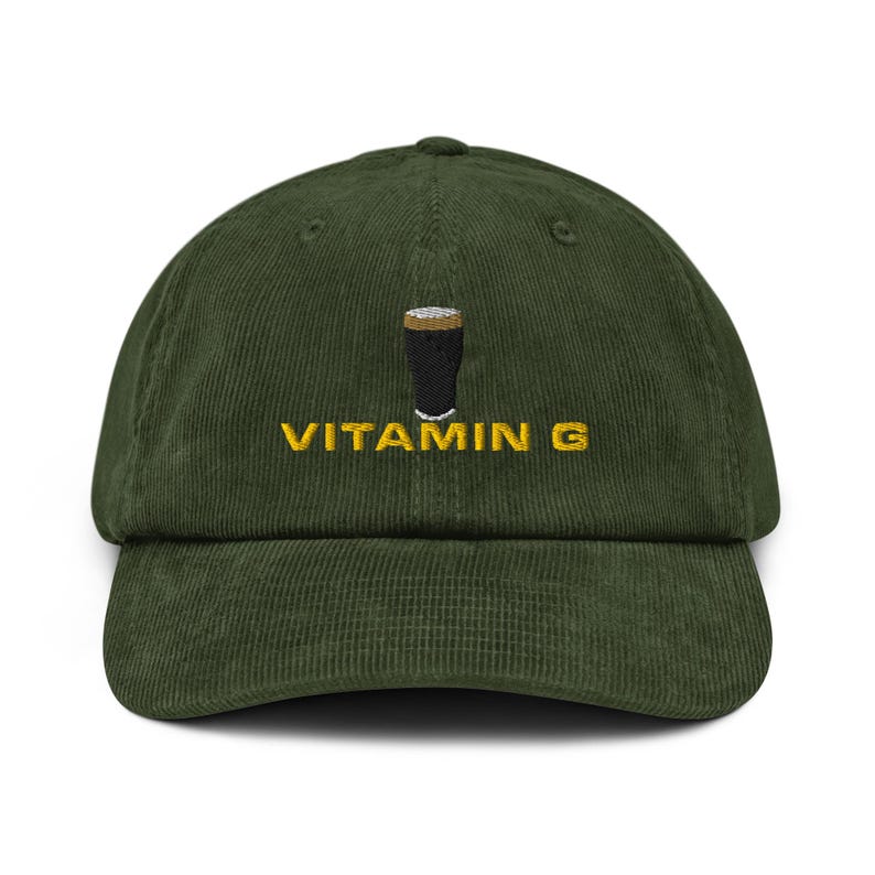 Vitamin G Guinness Pint Hat embroidery corduroy Hat Irish Guinness wine night party hat drunkard gift beer pint hat wine lover hat