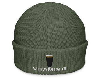 Vitamin G Guinness Pint Hut Stickerei Fischer Mütze Hut Irland Guinness Tukan lustiger Säufer Vater Geschenk Bier Pint Hut Weinliebhaber Kappen