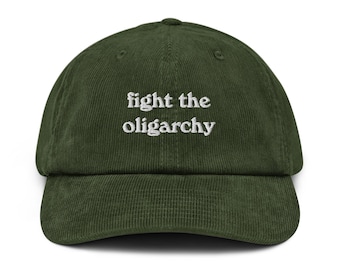 Kampf der Oligarchie Kappe Politischer Hut demokrat Wähler Geschenk Stickerei Cord Hut Kappe Anti Trumpf Hemd Antikapitalismus Bekleidung Geschenk für ihn
