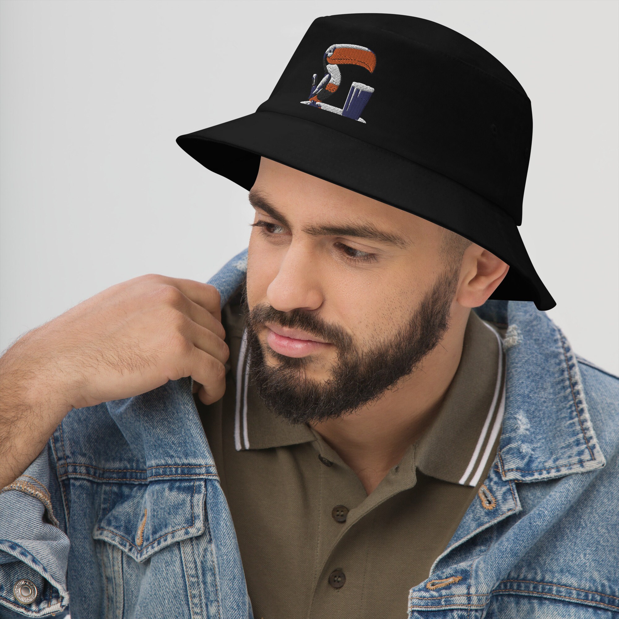 CYILPR Cappello da pescatore, con stampa di mucca, con orecchie di corna, cappello da pescatore, cappello alla moda da spiaggia, cappello piatto per ragazzi e ragazze, cachi, Taglia unica