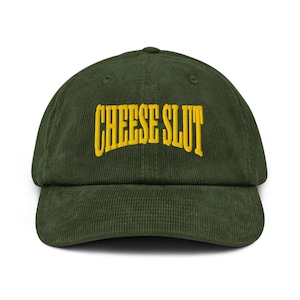 Ost Slampa broderad Corduroy hatt Ostälskare T-shirt Ostgåva Ostskjorta Foodie hatt Charkuterifan Gåva Mathatt Gåva kockmössa