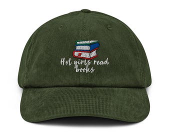 Hete meisjes lezen boeken borduren corduroy hoed leesgrage hoed sweatshirt boek minnaar pet grappig aangepaste boek minnaar cadeau voor haar lezing minnaar cadeau