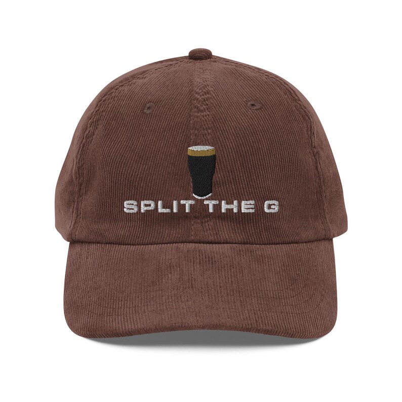 SPLIT THE G embroidery Vintage corduroy cap Guinness Pint cap beer lover hat Ireland Hat funny drunkard dad gift beer pint hat wine lover