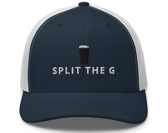 SPLIT THE G Stickerei Trucker Cap Guinness Pint Cap Bier Liebhaber Hut Irland Hut lustiger Säufer Papa Geschenk Bier Pint Hut Weinliebhaber Geschenk Ihm