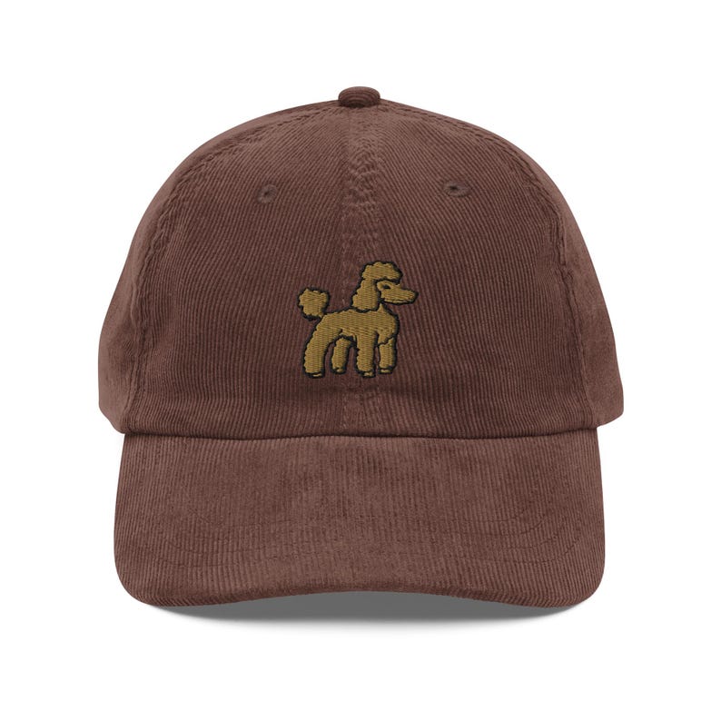 Poodle gifts embroidery Vintage corduroy cap Dog Party gift Charming Poodle Pom Poms poodle owner gift poodle hat Golden poodle lover Doodle
