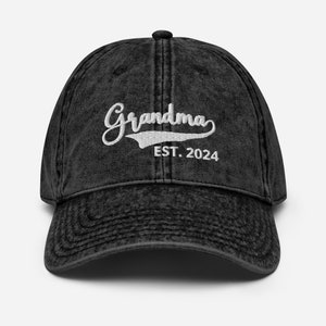 custom Grandma Hat Grandma Est Hat Mothers Day Hat embroidery Vintage Cotton Twill Cap Mom Hat Personalized Hat Custom Hat gift for her
