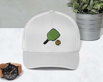 Boné de caminhoneiro bordado para presente de amante de pickleball, boné de pai unissex, boné de pai, boné de beisebol ajustável, presente para ele, presente para ela