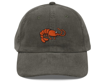 Shrimp Hat Prawn Ocean Fishing cap embroidery Vintage corduroy Cap You're Shrimply the Best Seafood Lobster Nautical Shrimp Lover Gift cap