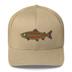 Brook truta truta marrom chapéu de pesca bordado boné de caminhoneiro presentes de pesca peixes ao redor encontrar truta mãe pai presente de pesca chapéu de peixe boné de vida selvagem