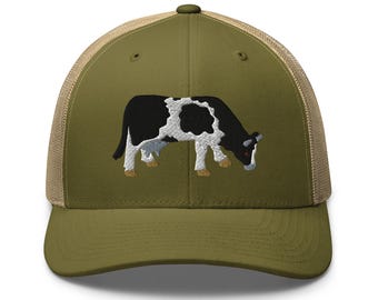 Cow hat cattle gift Embroidered Trucker Cap hat for cow lovers Winter warm Animal hat farm animal cap gift ideas farming cowboy cowgirl cap