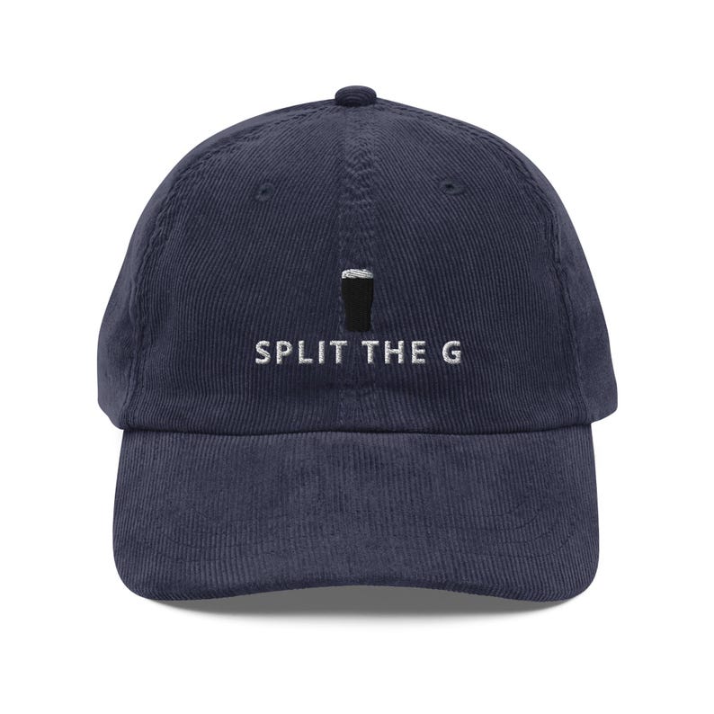 SPLIT THE G embroidery Vintage corduroy cap Guinness Pint cap beer lover hat Ireland Hat funny drunkard dad gift beer pint hat wine lover