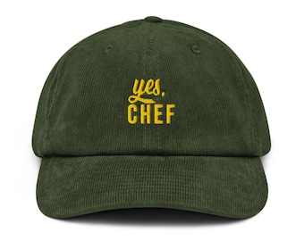 Sí, gorro de chef bordado, gorro de pana, ideal para chefs caseros, regalo para cocineros, regalos para servicios de catering, amas de casa, empleadas domésticas, gorro de cocina, ideal para Navidad
