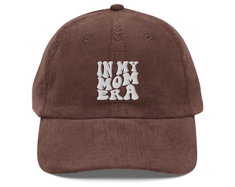 In my Mom Era Shirt  Retro Mom Outfit New Mom Pregnancy Clothing embroidery Vintage corduroy Cap hat Women Funny Concert Mom Birthday gift