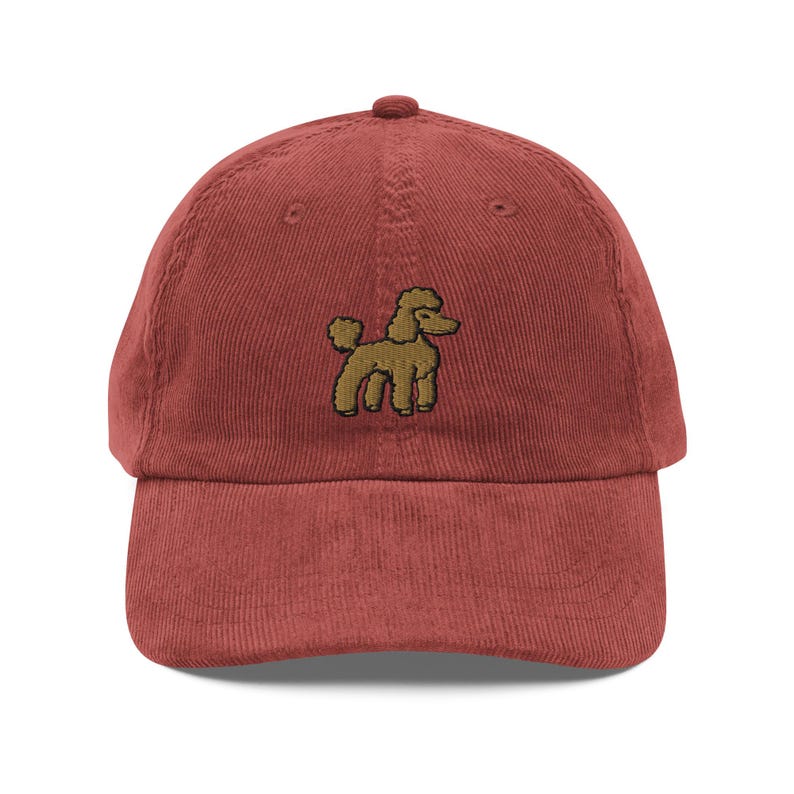 Poodle gifts embroidery Vintage corduroy cap Dog Party gift Charming Poodle Pom Poms poodle owner gift poodle hat Golden poodle lover Doodle