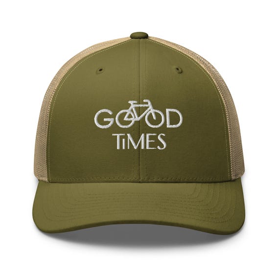 Bicycle Hat Cycologist Good Times Embroidery Trucker Cap Cyclist Hoodie Bike Rider Sweatshirt Bicycle Gift Bike Lover Mountain Biker Hat Cap Etsy