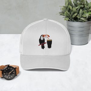 Toucan hat embroidery Trucker Cap Guinness Toucan Beer Cap Coaster Gift For Dad hat Man Cave gift Fathers Day Gift beer pint wine lover gift