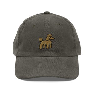 Poodle gifts embroidery Vintage corduroy cap Dog Party gift Charming Poodle Pom Poms poodle owner gift poodle hat Golden poodle lover Doodle