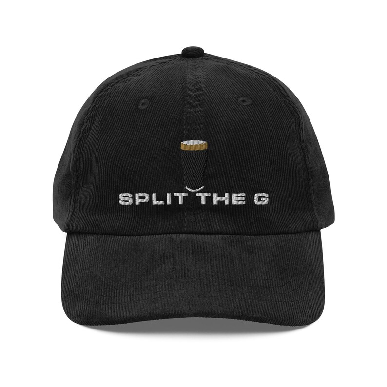 SPLIT THE G embroidery Vintage corduroy cap Guinness Pint cap beer lover hat Ireland Hat funny drunkard dad gift beer pint hat wine lover