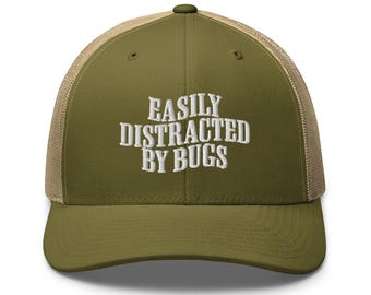 Leicht abgelenkt von Käfer Hut Entomologie Shirt Stickerei Trucker Cap Hut Käfer Liebhaber Hoodie Entomologie Geschenk Entomologe Insekt Liebhaber Geschenk