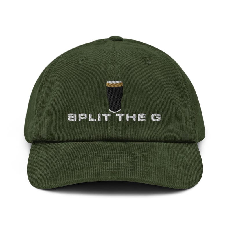 Split the G Guinness Pint Hat embroidery Vintage corduroy hat Irish Guinness wine night party hat drunkard gift beer pint wine lover hat