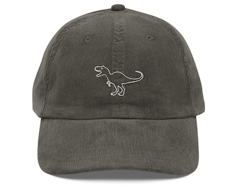 T rex hat Dinosaur hat Dinosaur Lover gift Palaeontologist embroidery Vintage corduroy cap Cute Dino hat Diplodocus Dinosaur Jurassic