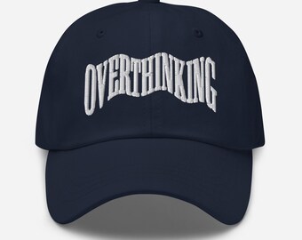 Gorra para pensar demasiado Regalo de salud mental para él para ella Gorra de béisbol bordada Regalo para pensar demasiado Traje de trabajador Sombrero de terapeuta de maestro de educación