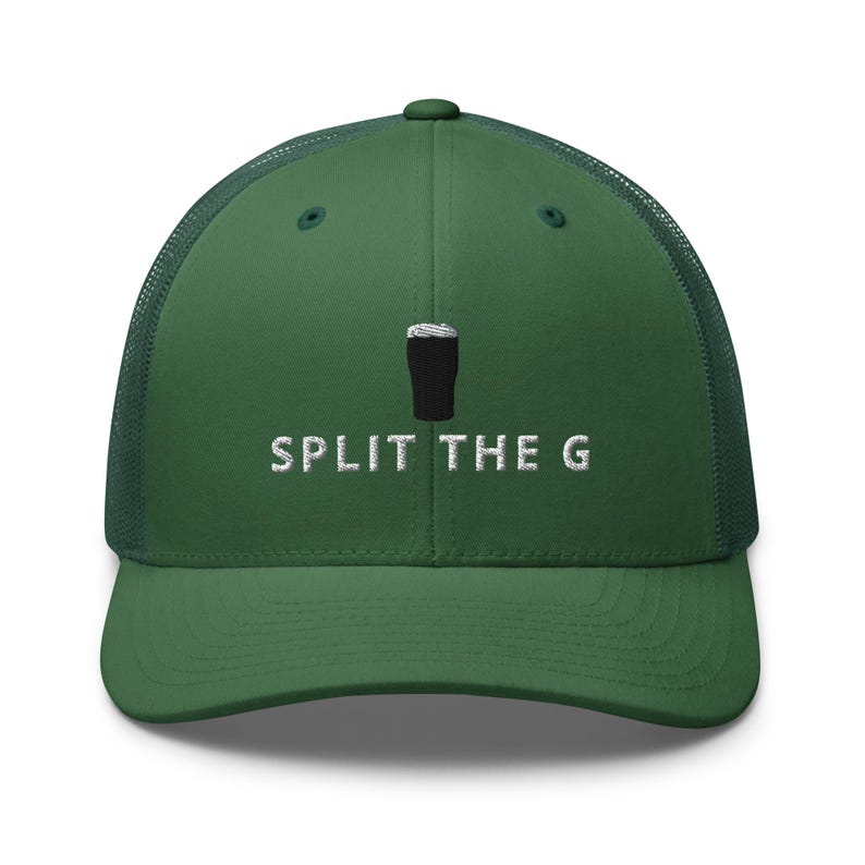 SPLIT THE G embroidery Trucker Cap Guinness Pint cap beer lover hat Ireland Hat funny drunkard dad gift beer pint hat wine lover gift him
