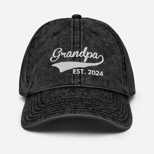 Custom Grandpa Hat Grandpa Est Hat Fathers Day Hat Gift embroidery Vintage Cotton Twill Cap Dad Hat Personalized Hat for him Custom Text Hat