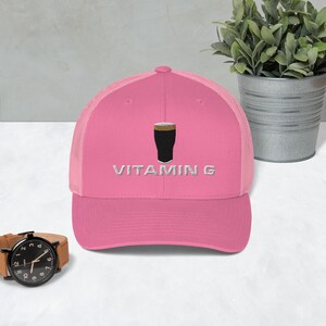 Vitamin G Guinness Pint Hat embroidery Trucker Cap Ireland Guinness hat house gift funny drunkard dad gift beer pint hat wine lover cap