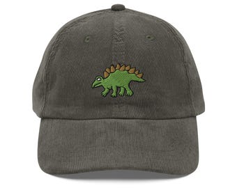 stegosaurus Dinosaur embroidered Vintage corduroy cap Dinosaur Lover gifts Geometric Stegosaurus Dinosaur Shirt