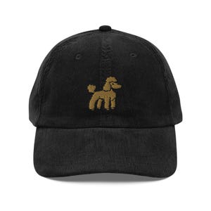Poodle gifts embroidery Vintage corduroy cap Dog Party gift Charming Poodle Pom Poms poodle owner gift poodle hat Golden poodle lover Doodle