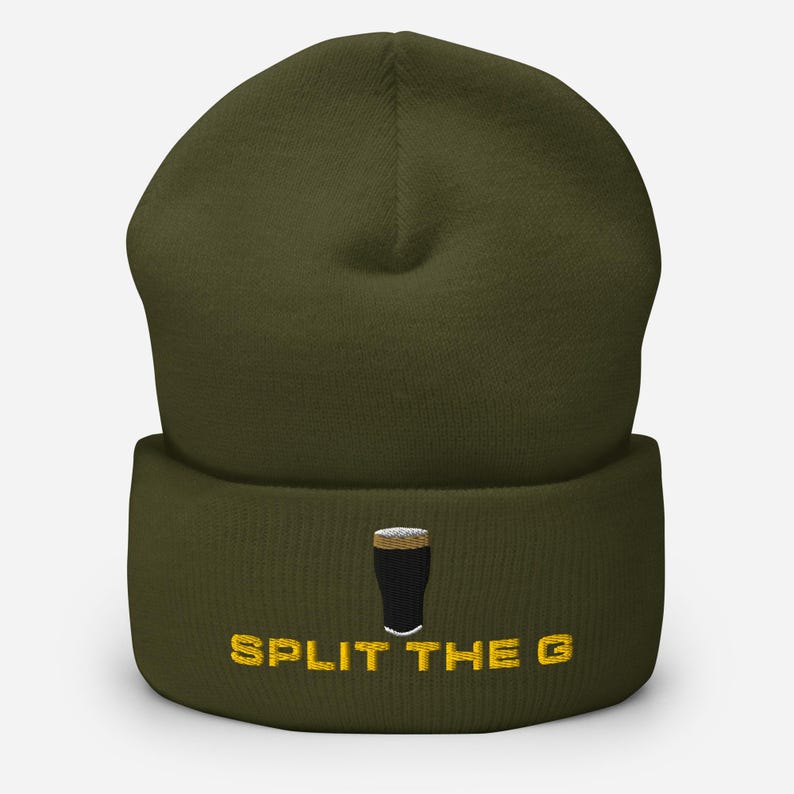 Split the G Guinness Pint Hat embroidery Cuffed Beanie hat Ireland Guinness toucan funny drunkard dad gift beer pint hat wine lover cap gift