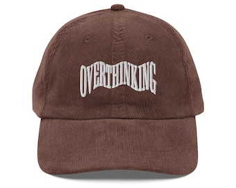 Sombrero de sobrepensamiento Regalo de salud mental para él para ella bordado Sombrero de pana vintage Regalo de sobrepensamiento Gorro de terapeuta de maestro de educación de trabajador