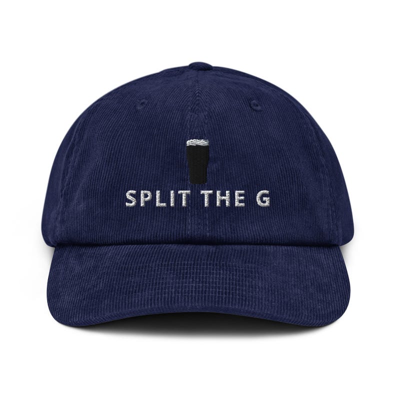 SPLIT THE G embroidery Corduroy hat Guinness Pint cap beer lover hat Ireland Hat funny drunkard dad gift beer pint hat wine lover gift him