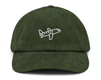 AIRPLANE Hat Embroider corduroy cap Jet Travel Wanderlust Adventure Distracted By Airplanes Funny Pilot cap Airplanes Gift Aviation cap Gift