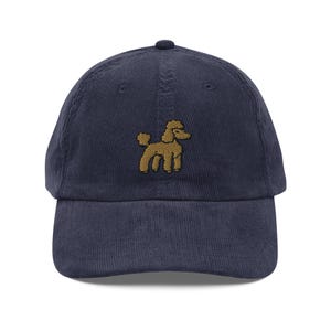 Poodle gifts embroidery Vintage corduroy cap Dog Party gift Charming Poodle Pom Poms poodle owner gift poodle hat Golden poodle lover Doodle