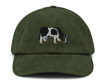 Cow hat cattle gift Embroidered Corduroy hat Cap for cow lovers Winter warm Animal hat farm animal cap gift ideas farming cowboy cowgirl cap