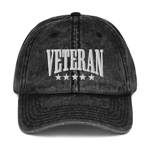 Vétéran chapeau broderie vintage coton sergé casquette armée vétéran chapeau casquette de Baseball chapeau chapeau personnalisé armée américaine vétéran cadeau armée américaine cadeaux chapeau de soldat