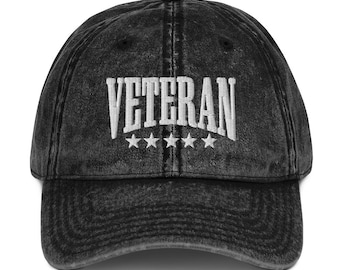 VETERAN Hat embroidery Vintage Cotton Twill Cap  Army Veteran Hat Baseball Cap Hat Custom Hat US Army Veteran Gift US Army Gifts Soldier hat