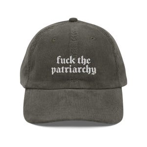 Fuck The Patriarchy Bad Review Feministisch anti-patriarchaat cadeau borduurwerk vintage corduroy pet Girl Power Gelijkheid Vrouwen Rechts Mensen Rechts pet