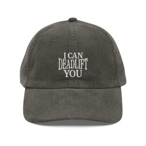 Gym goer gift Deadlift Weightlifting Lifting Weights Workout hat embroidery Vintage corduroy Cap gift for him Weight Lifting Workout Gift