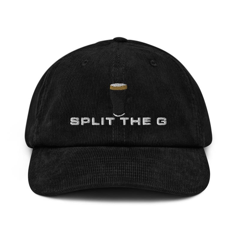 Split the G Guinness Pint Hat embroidery Vintage corduroy hat Irish Guinness wine night party hat drunkard gift beer pint wine lover hat